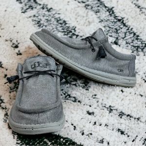 Hey Dude Men's Wally Stretch Steel Men's Slip on Loafers Size 13 Casual Canvas